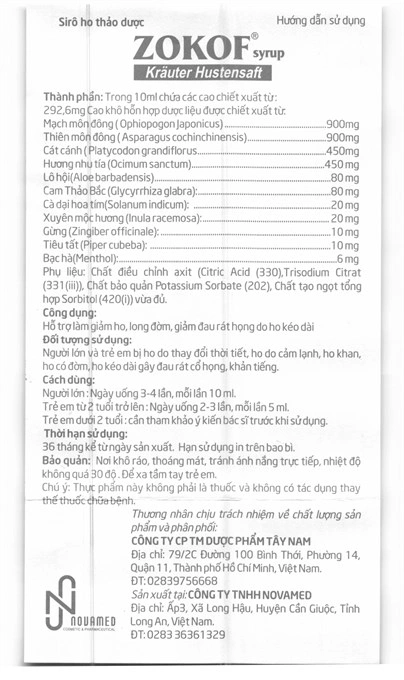 Zokof Syrup chai 100ml - 6