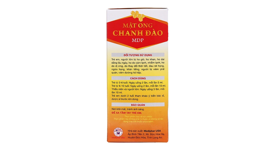 Siro Mật Ong Chanh Đào MDP hỗ trợ giảm ho, bổ phổi chai 120ml - 3