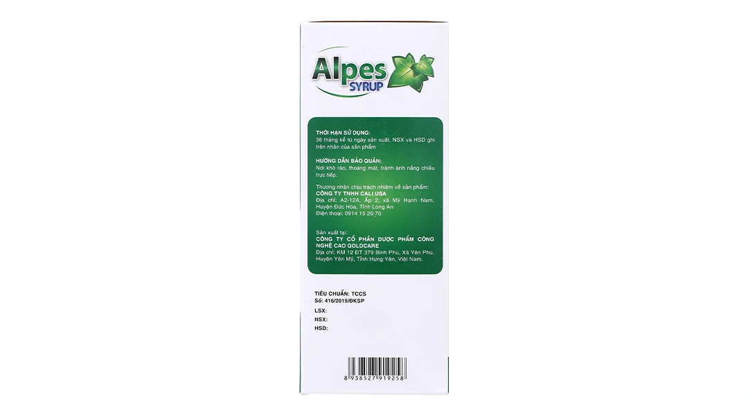 Siro Ho Alpes hộp 20 gói - 2