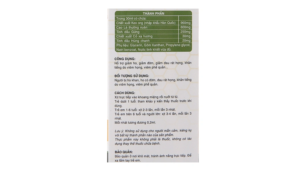 Keo Ong Ivy Propolis Herbal Spray 30ml - 3
