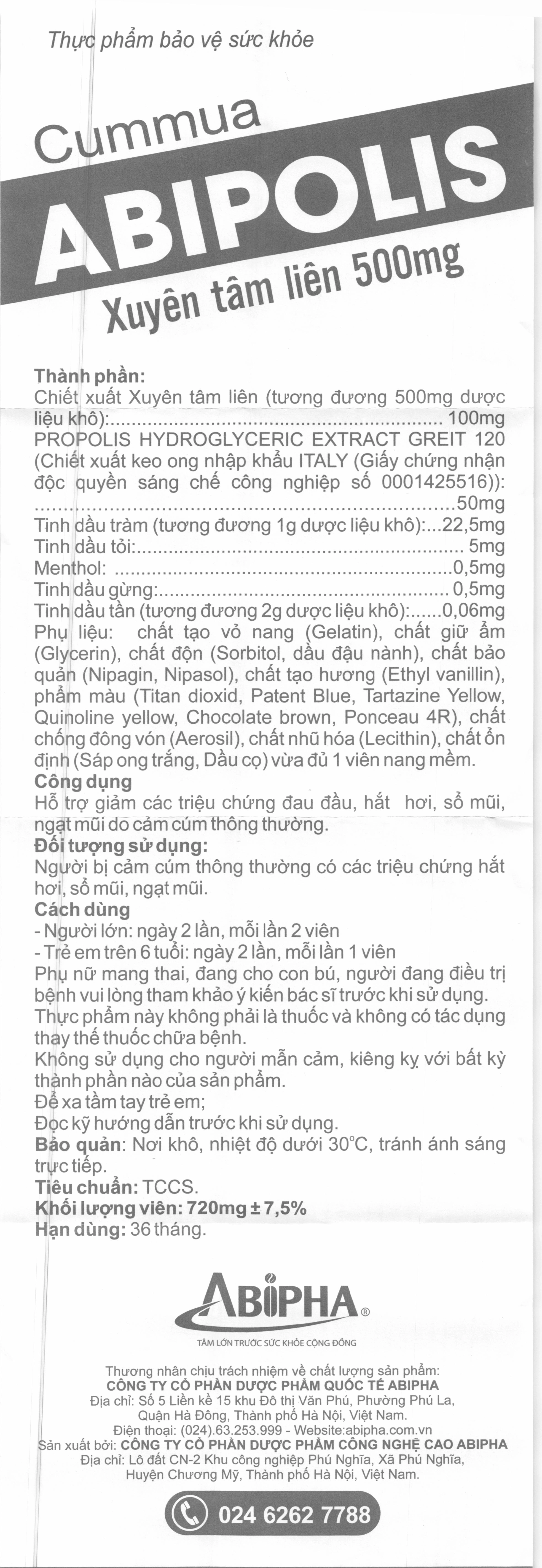 Xuyên Tâm Liên Cummua Abipolis 500mg hộp 50 viên - 5