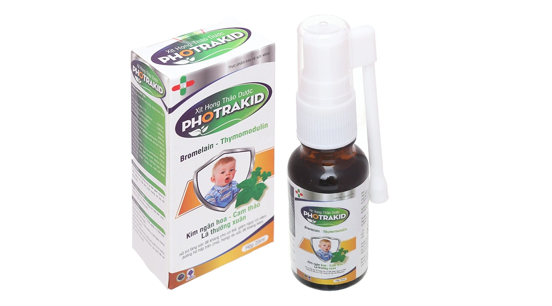 Xịt Họng Thảo Dược Photrakid chai 20ml - 