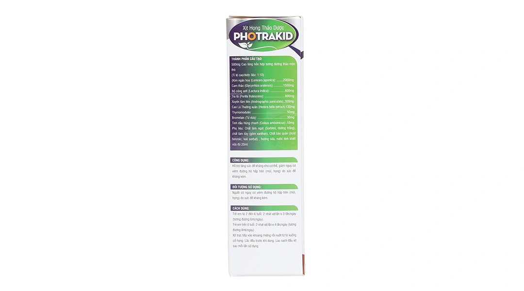 Xịt Họng Thảo Dược Photrakid chai 20ml - 3