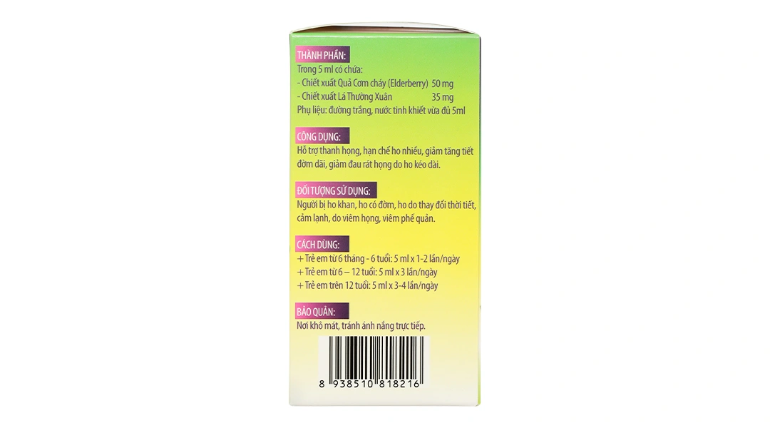 Siro Ho Bobbaby hỗ trợ hạn chế ho; giảm đau rát họng hộp 30 gói x 5ml - 12