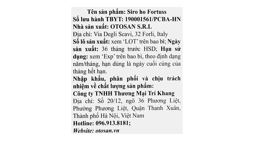 Siro Ho Fortuss Otosan chai 180g - 5