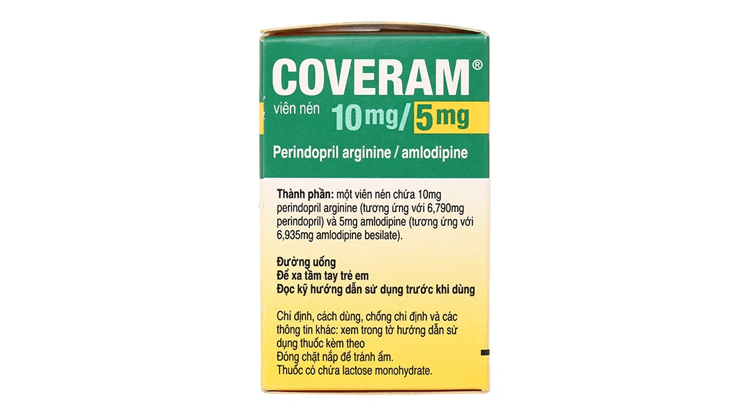 Coveram 10mg/5mg trị tăng huyết áp, mạch vành lọ 30 viên - 2