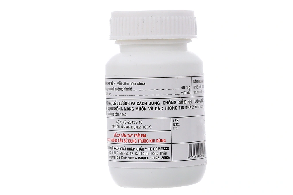 Dorocardyl 40mg trị tăng huyết áp, đau thắt ngực chai 100 viên - 3