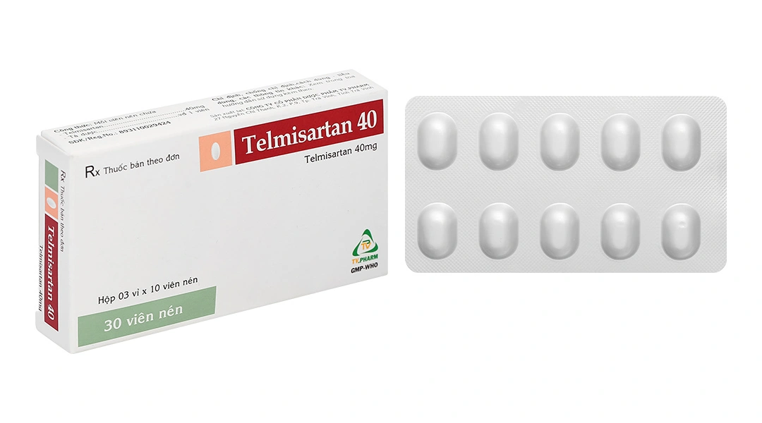 Telmisartan TV.Pharm 40mg trị tăng huyết áp nguyên phát (3 vỉ x 10 viên) - 1