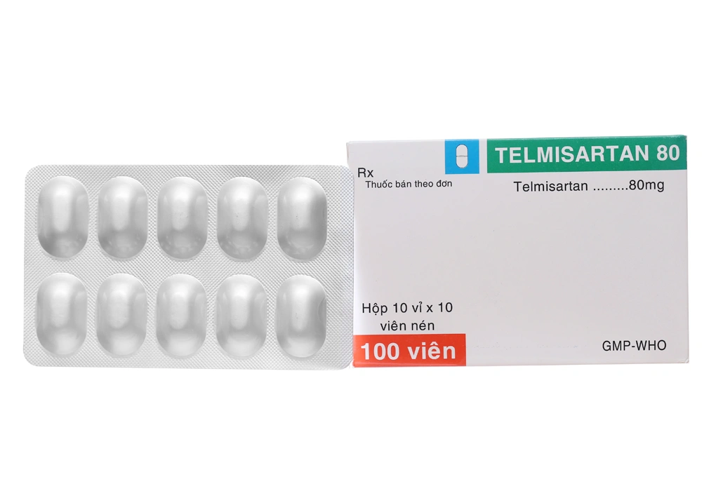 Telmisartan 80 TV.Pharm trị tăng huyết áp (10 vỉ x 10 viên) - 