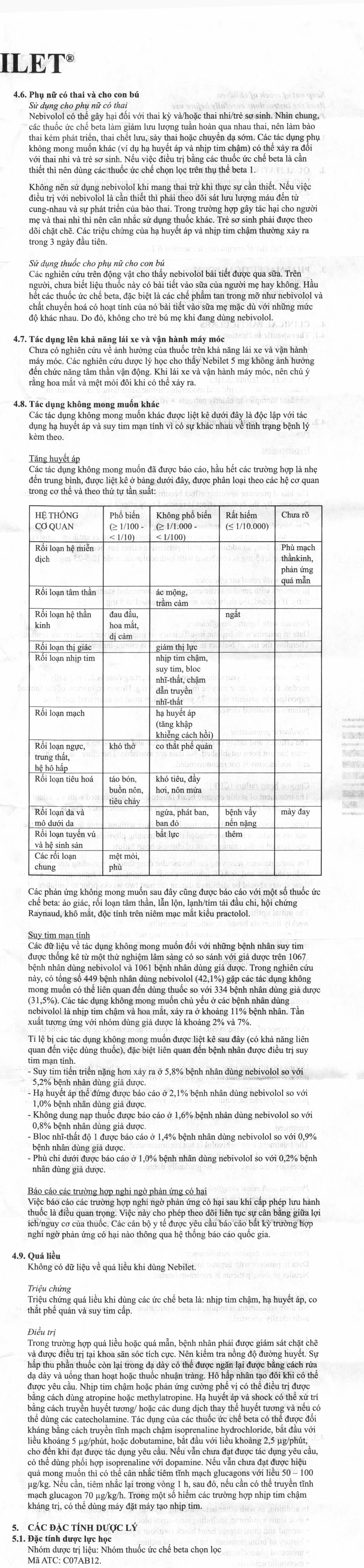 Nebilet 5mg trị tăng huyết áp, suy tim (1 vỉ x 14 viên) - 10