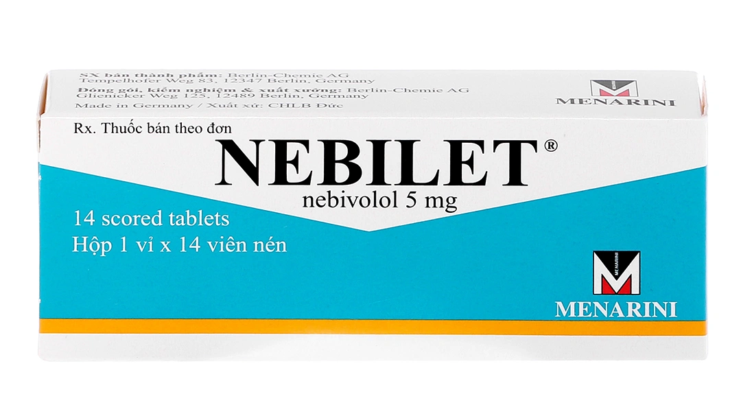 Nebilet 5mg trị tăng huyết áp, suy tim (1 vỉ x 14 viên) - 1