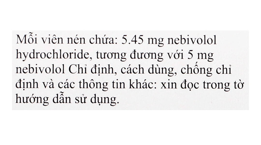 Nebilet 5mg trị tăng huyết áp, suy tim (1 vỉ x 14 viên) - 5