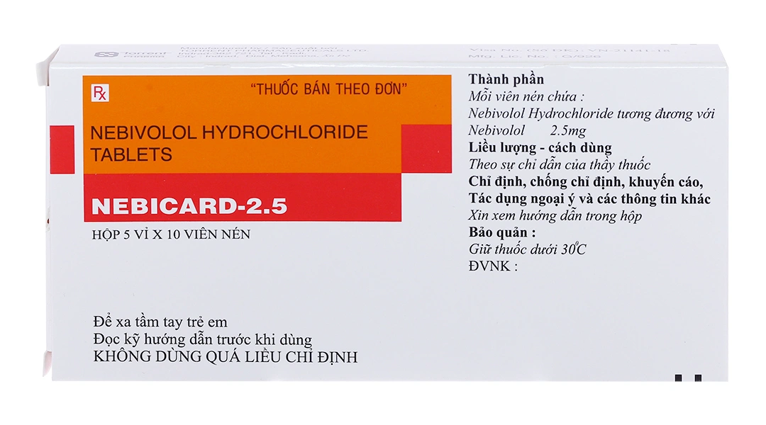 Nebicard-2.5 trị tăng huyết áp (5 vỉ x 10 viên) - 1