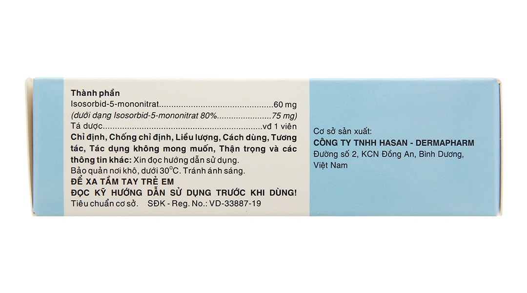 Imidu 60mg trị đau thắt ngực (3 vỉ x 10 viên) - 3
