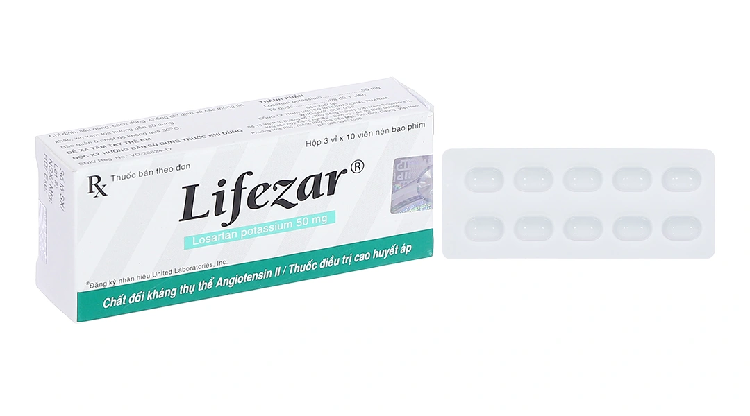 Lifezar 50mg trị tăng huyết áp (3 vỉ x 10 viên) - 