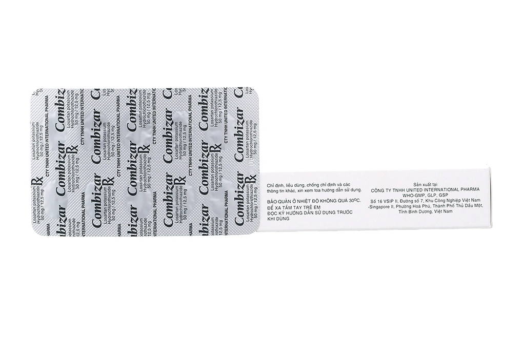 Combizar 50mg/12.5mg trị tăng huyết áp (3 vỉ x 10 viên) - 1