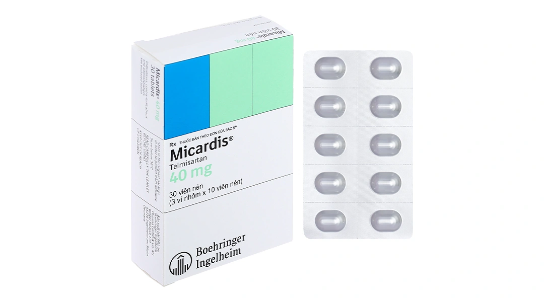 Micardis 40mg trị tăng huyết áp vô căn (3 vỉ x 10 viên) - 