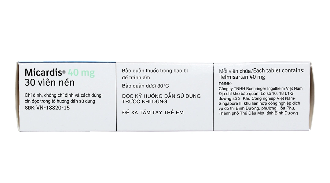 Micardis 40mg trị tăng huyết áp vô căn (3 vỉ x 10 viên) - 2