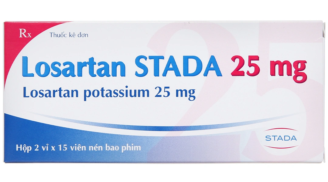 Losartan Stada 25mg trị tăng huyết áp (2 vỉ x 15 viên) - 1