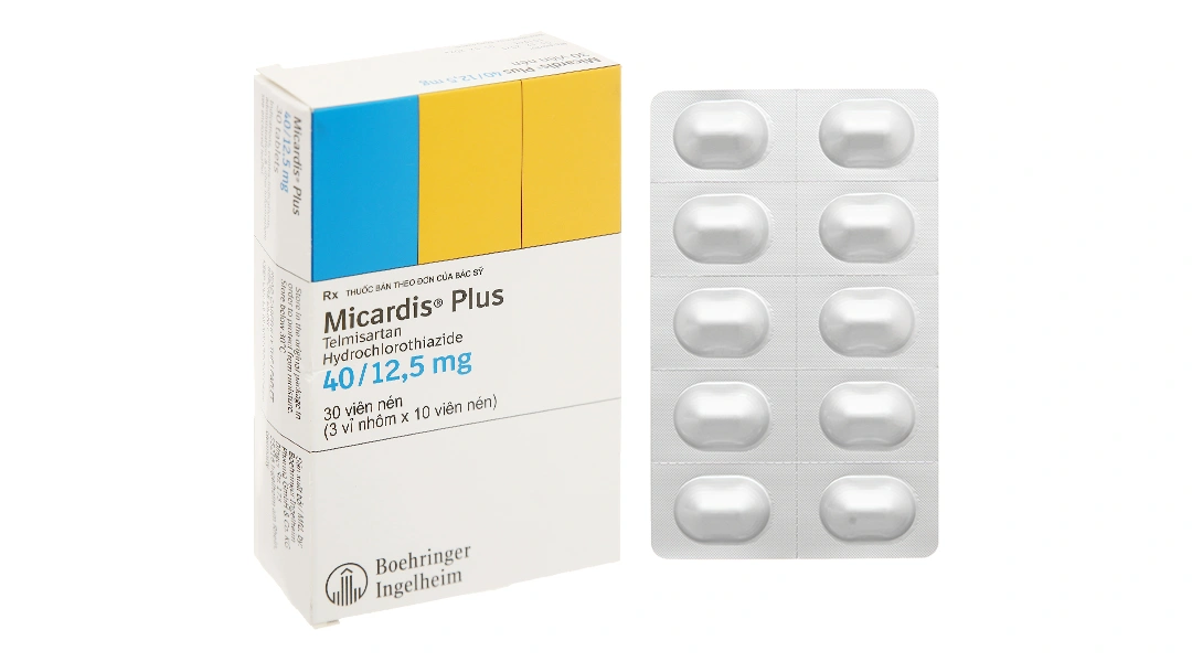 Micardis Plus 40/12.5mg trị tăng huyết áp vô căn (3 vỉ x 10 viên) - 