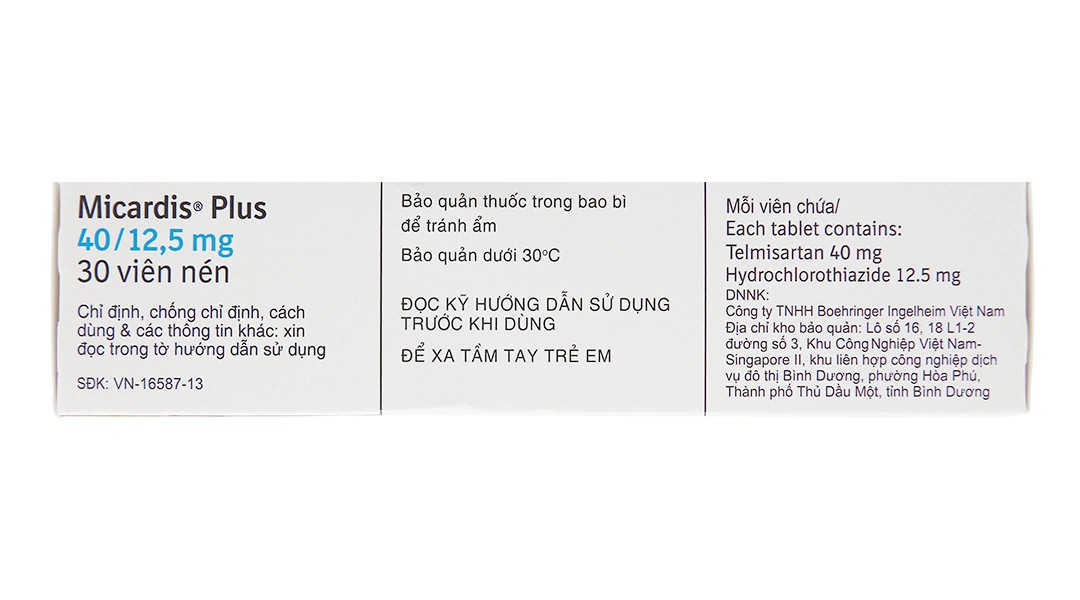Micardis Plus 40/12.5mg trị tăng huyết áp vô căn (3 vỉ x 10 viên) - 2