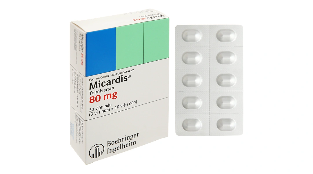 Micardis 80mg trị tăng huyết áp vô căn (3 vỉ x 10 viên) - 