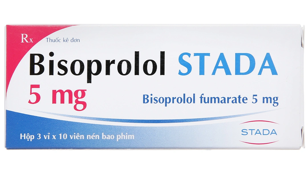 Bisoprolol Stada 5mg trị tăng huyết áp, đau thắt ngực (3 vỉ x 10 viên) - 1