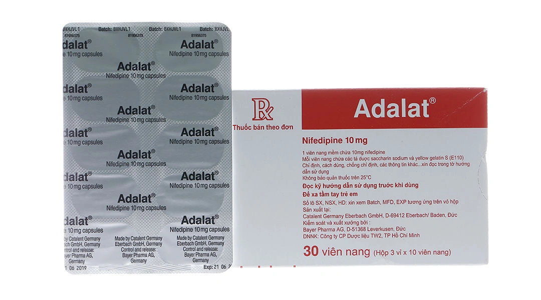 Adalat 10mg trị tăng huyết áp, đau thắt ngực (3 vỉ x 10 viên) - 1