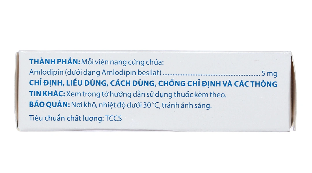 Amlodipin Domesco 5mg trị tăng huyết áp, đau thắt ngực (3 vỉ x 10 viên) - 2