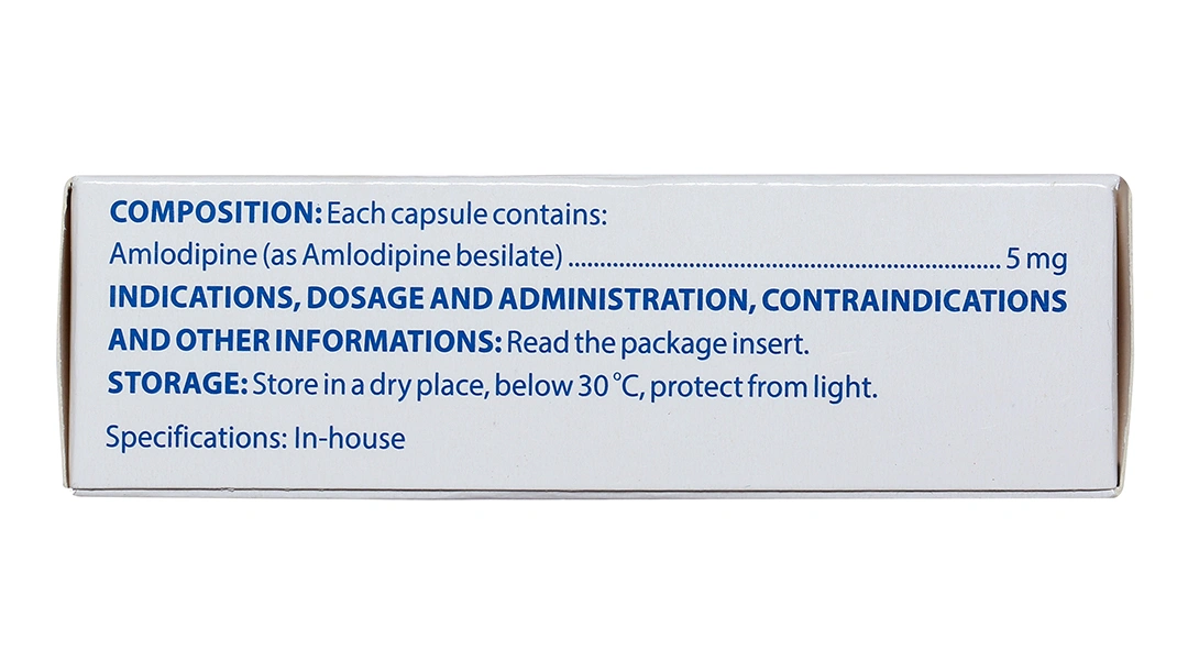 Amlodipin Domesco 5mg trị tăng huyết áp, đau thắt ngực (3 vỉ x 10 viên) - 3