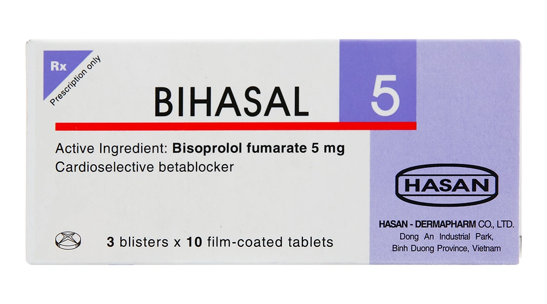Bihasal 5 điều trị tăng huyết áp, đau thắt ngực (3 vỉ x 10 viên) - 1