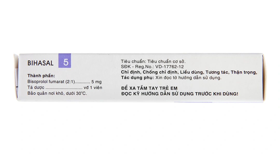 Bihasal 5 điều trị tăng huyết áp, đau thắt ngực (3 vỉ x 10 viên) - 3