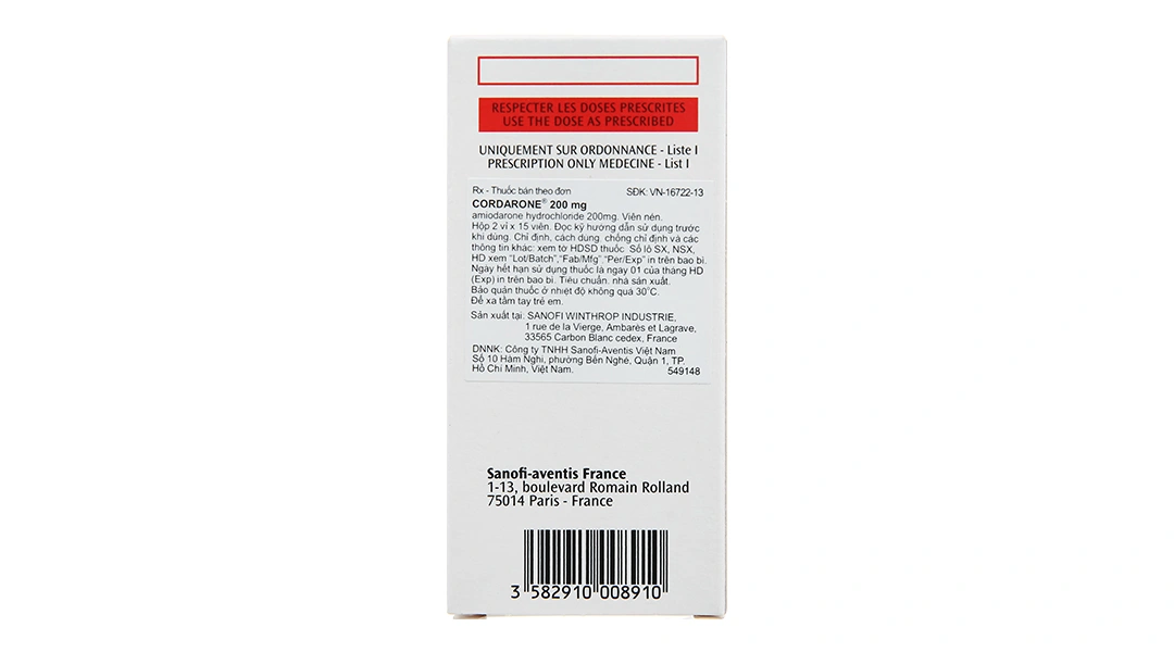 Cordarone 200mg trị loạn nhịp tim (2 vỉ x 15 viên) - 1