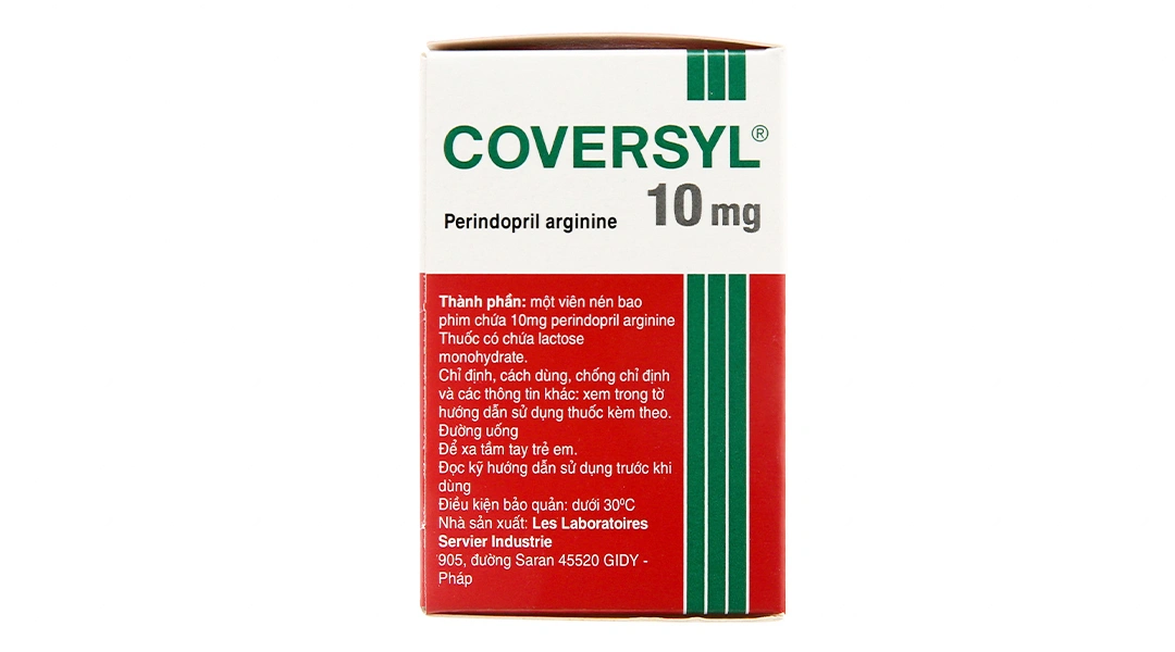 Coversyl 10mg điều trị tăng huyết áp, bệnh động mạch vành ổn định lọ 30 viên - 1