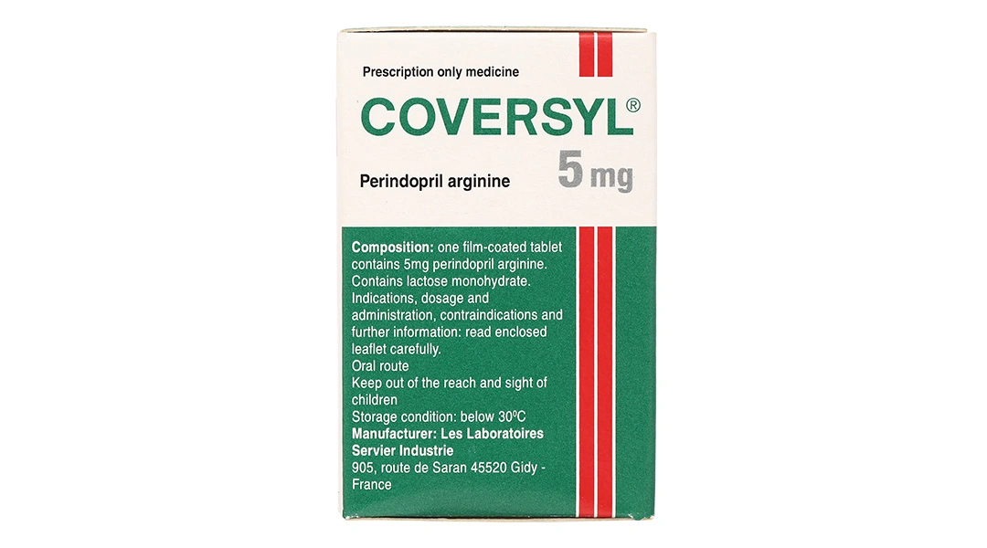 Coversyl 5mg trị tăng huyết áp, suy tim, bệnh động mạch vành lọ 30 viên - 4