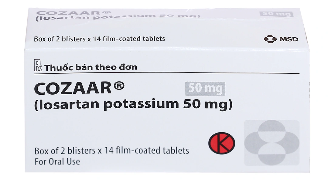 Cozaar 50mg trị tăng huyết áp, suy tim (2 vỉ x 14 viên) - 1