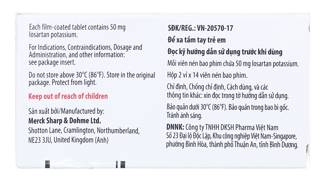 Cozaar 50mg trị tăng huyết áp, suy tim (2 vỉ x 14 viên) - 2