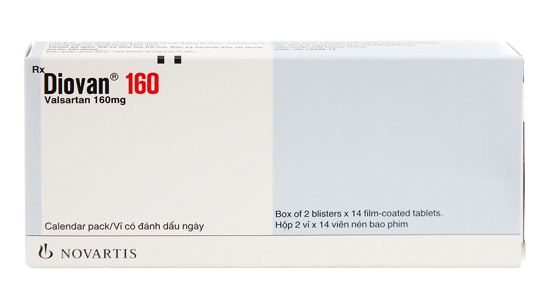 Diovan 160 trị tăng huyết áp, suy tim, sau nhồi máu cơ tim (2 vỉ x 14 viên) - 1