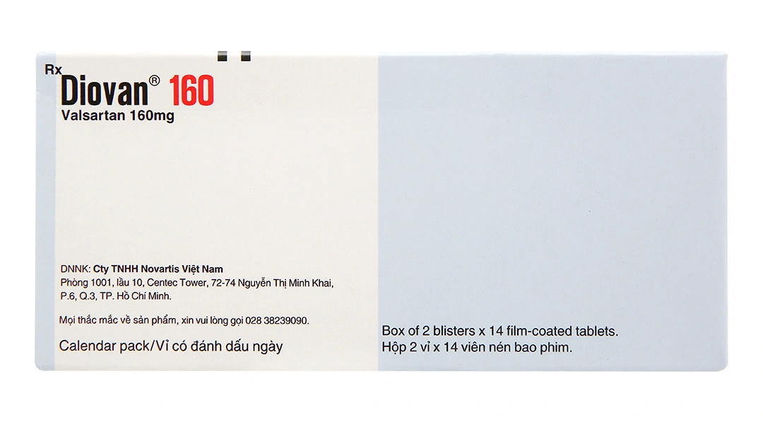 Diovan 160 trị tăng huyết áp, suy tim, sau nhồi máu cơ tim (2 vỉ x 14 viên) - 2
