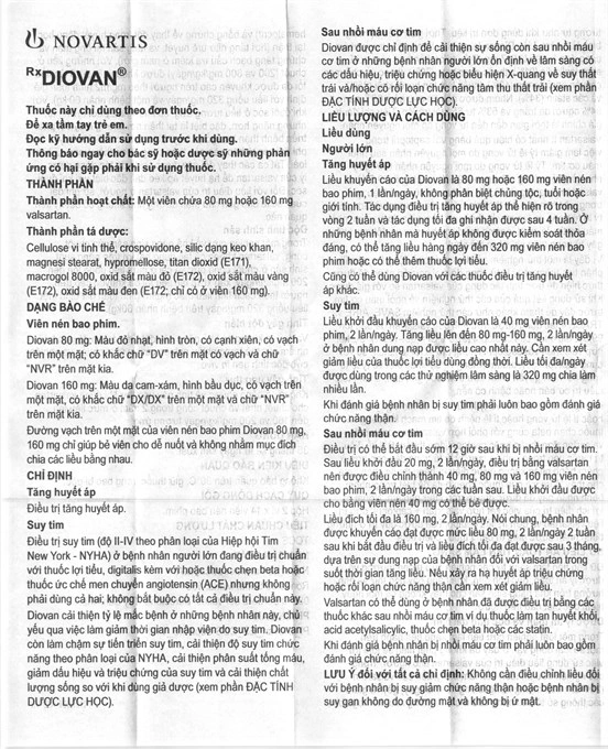 Diovan 80 trị tăng huyết áp, suy tim (2 vỉ x 14 viên) - 6