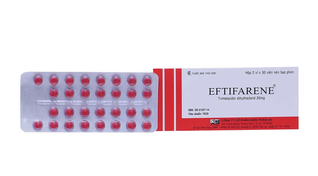 Eftifarene 20mg trị đau thắt ngực (2 vỉ x 30 viên) - 