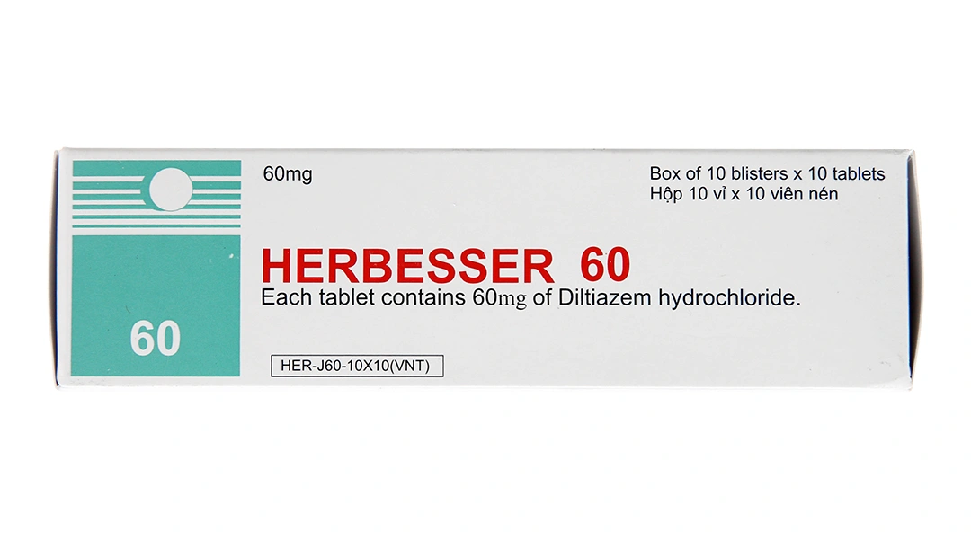 Herbesser 60 trị tăng huyết áp, đau thắt ngực (10 vỉ x 10 viên) - 3