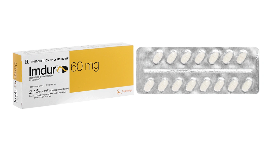 Imdur 60mg dự phòng trị đau thắt ngực (2 vỉ x 15 viên) - 