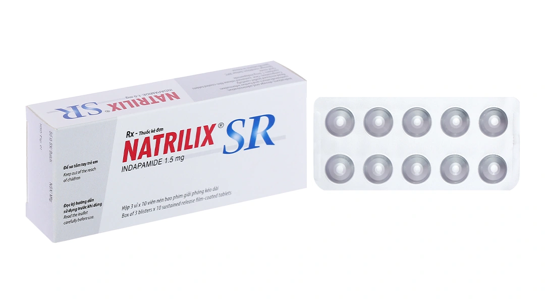 Natrilix SR 1.5mg trị tăng huyết áp (3 vỉ x 10 viên) - 