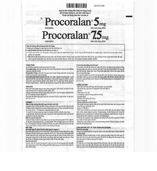Procoralan 5mg trị đau thắt ngực, suy tim (4 vỉ x 14 viên) - 6