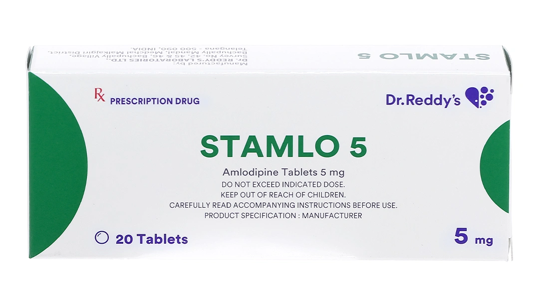 Stamlo 5 trị tăng huyết áp và thiếu máu cục bộ cơ tim (2 vỉ x 10 viên) - 1