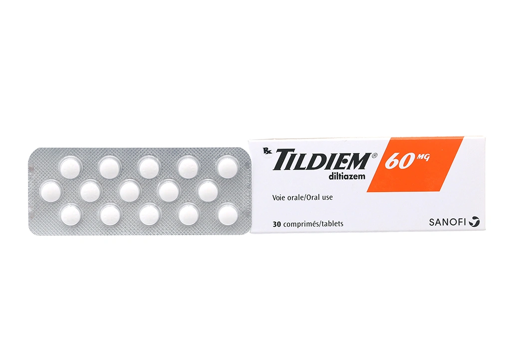 Tildiem 60mg trị đau thắt ngực (2 vỉ x 15 viên) - 