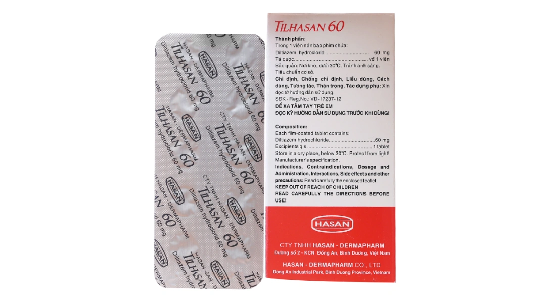Tilhasan 60 trị tăng huyết áp, đau thắt ngực (3 vỉ x 10 viên) - 1