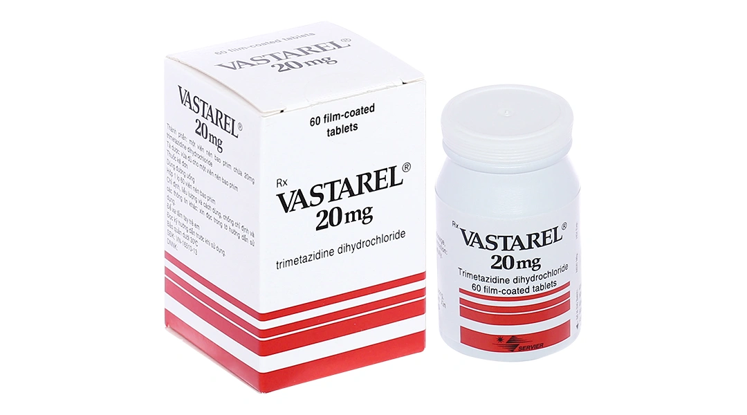 Vastarel 20mg trị triệu chứng ở bệnh nhân đau thắt ngực hộp 60 viên - 
