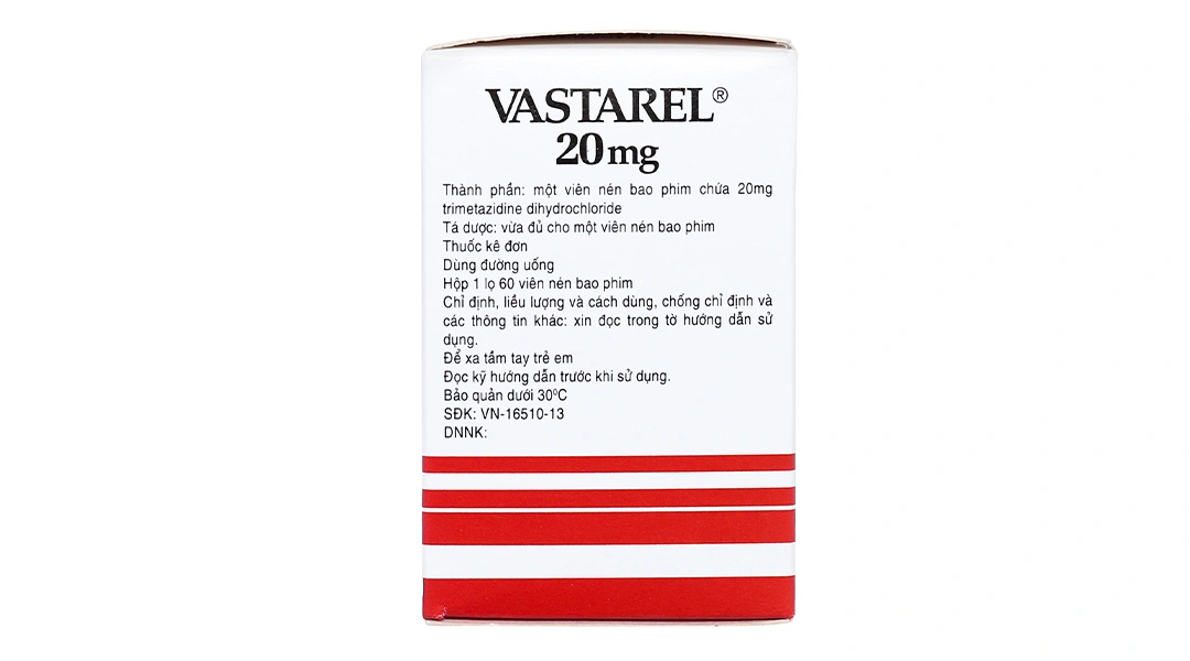 Vastarel 20mg trị triệu chứng ở bệnh nhân đau thắt ngực hộp 60 viên - 1